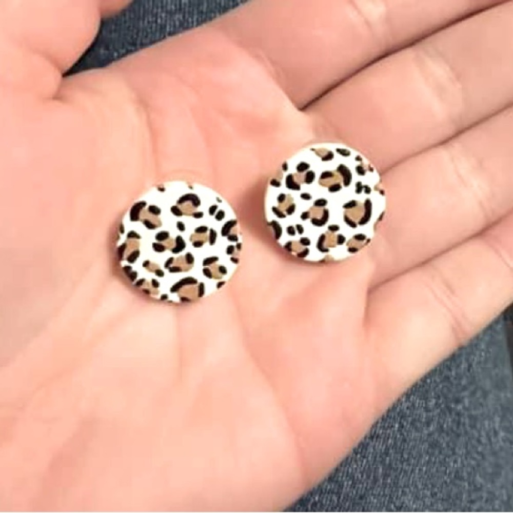 Cheetah print studs